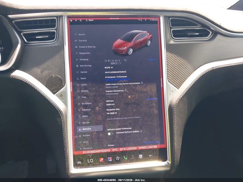 2016 Tesla Model X 60D/70D/75D/90D/P100D VIN: 5YJXCBE24GF006312 Lot: 45344898