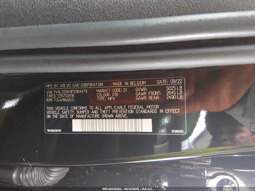 2023 Volvo Xc40 B5 Core VIN: YV4L12UK9P2964478 Lot: 45345264