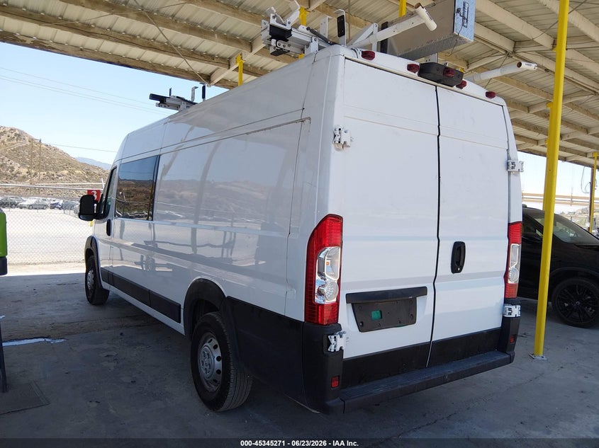 Vin: 3c6mrvjg5me551352, lot: 45843218, ram promaster 3500 cargo van high roof 159 wb ext 20213