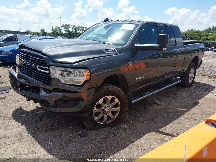 Vin: 3c6ur5ml9kg685209, lot: 45843237, ram 2500 big horn  4x4 6'4 box 20192