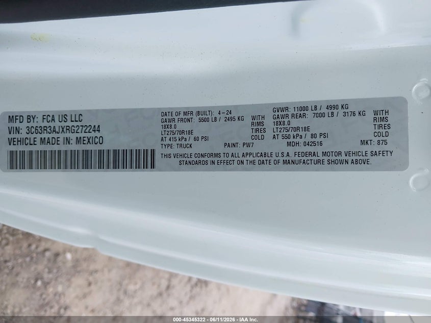 2024 RAM 3500 auction photo 8