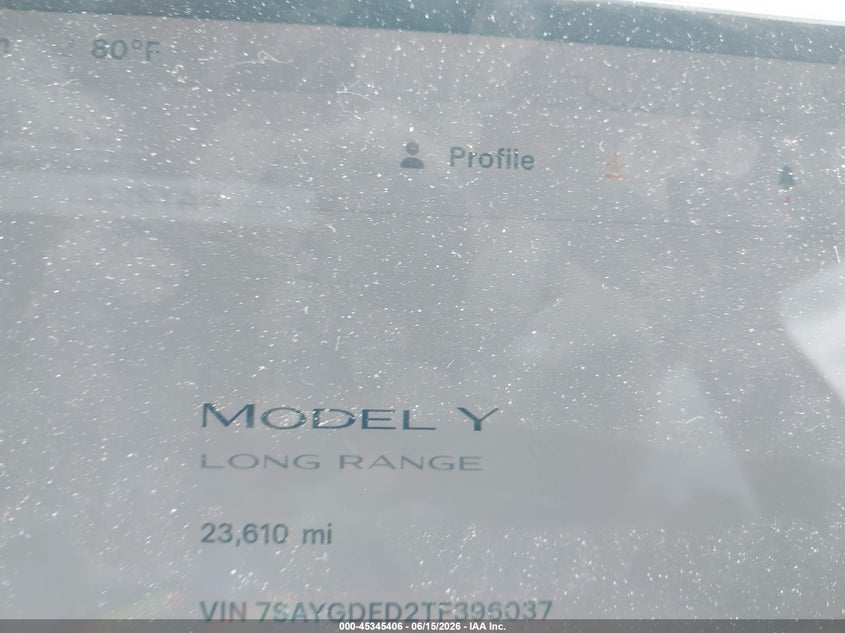 TESLA MODEL Y 2026 VIN 7SAYGDED2TF396037