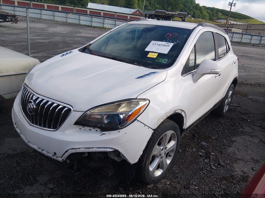 Vin: kl4cjesb2fb159082, lot: 45843516, buick encore 20152