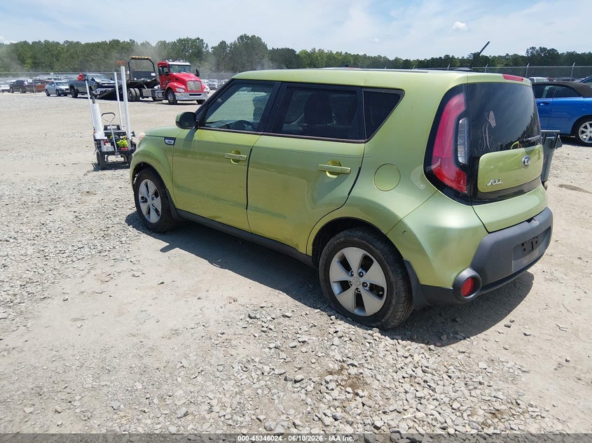 Vin: kndjn2a26g7822949, lot: 45843971, kia soul 20163
