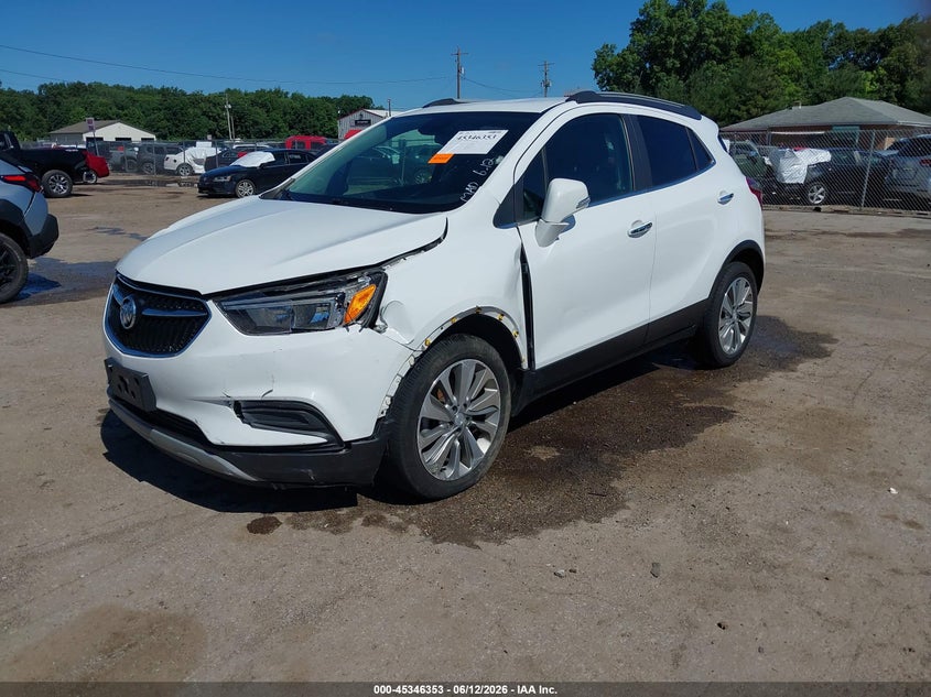Vin: kl4cjasb9kb767796, lot: 45844300, buick encore fwd preferred 20192
