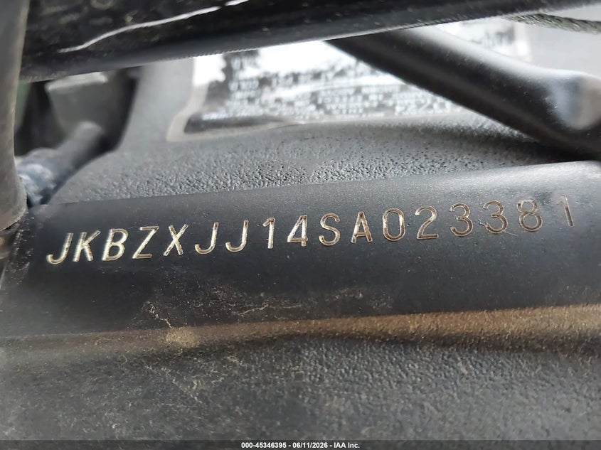 2025 Kawasaki Zx636 K VIN: JKBZXJJ14SA023381 Lot: 45346395