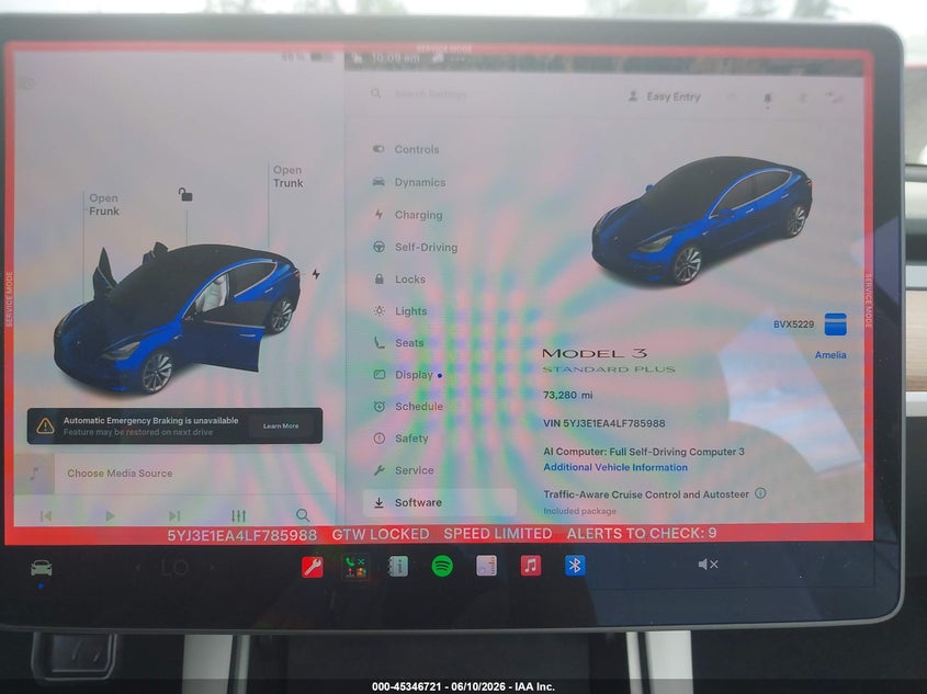 2020 Tesla Model 3 Standard Range Plus Rear-Wheel Drive/Standard Range Rear-Wheel Drive VIN: 5YJ3E1EA4LF785988 Lot: 45346721
