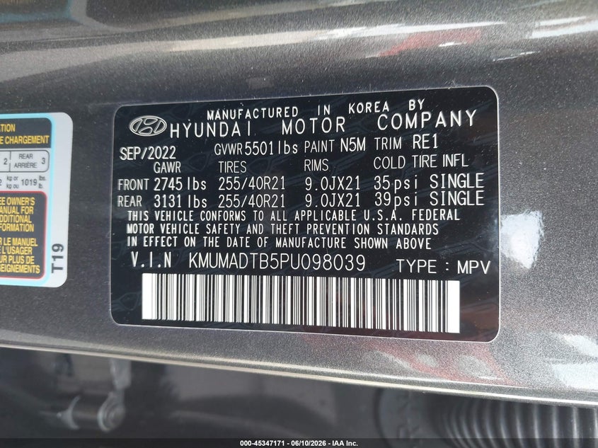 2023 Genesis Gv70 2.5T Awd VIN: KMUMADTB5PU098039 Lot: 45347171