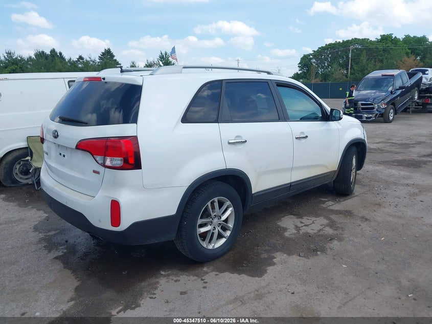 Vin: 5xykt3a66eg434803, lot: 45845457, kia sorento lx 20144