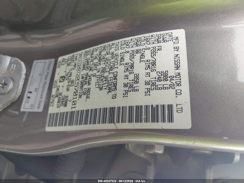 2002 Nissan Xterra Xe VIN: 5N1ED28T22C570101 Lot: 45347534