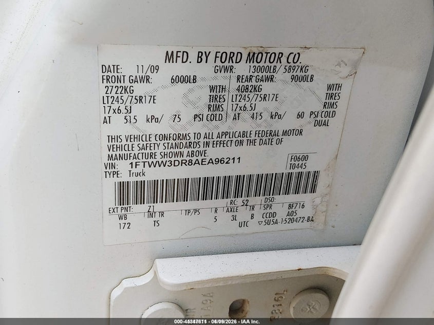 2010 FORD F350 PICKUP N/A