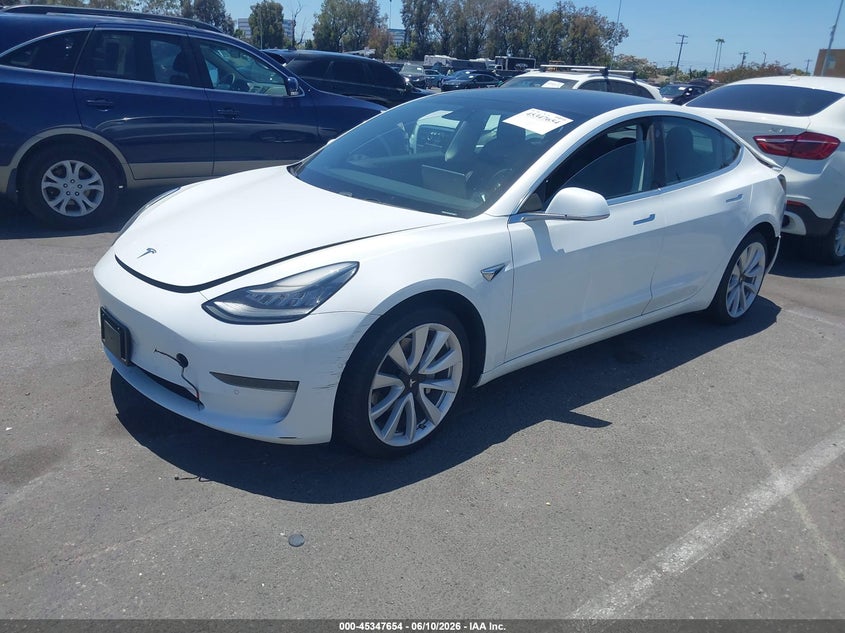 Vin: 5yj3e1ea8kf476555, lot: 45845600, tesla model 3 long range/mid range/standard range/standard range plus 20192