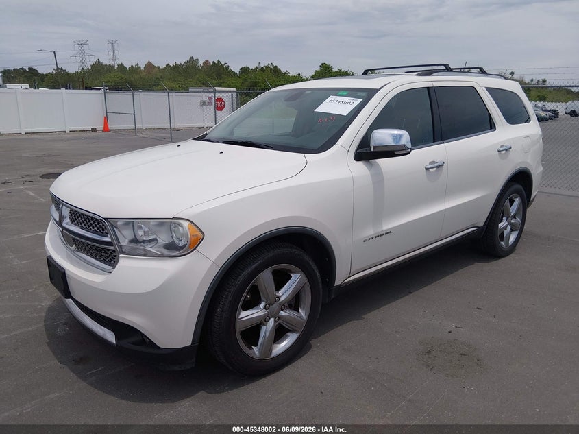2012 Dodge Durango 5.7 Citadel white Lot 111045348002 Vin 1C4SDHET8CC100297