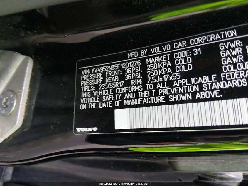 2015 Volvo Xc70 3.2 Premier VIN: YV4952NB5F1201276 Lot: 45348656