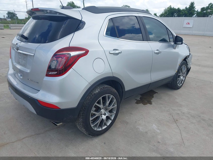 Vin: kl4cj1sb2jb570628, lot: 45846776, buick encore sport touring 20184