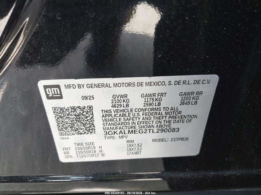 VIN: 3GKALMEG2TL290083 2026 GMC TERRAIN FWD ELEVATION