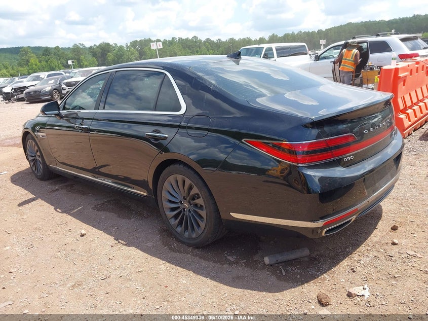 Vin: kmtf34pa3lu078763, lot: 45847286, genesis g90 3.3t premium awd 20203