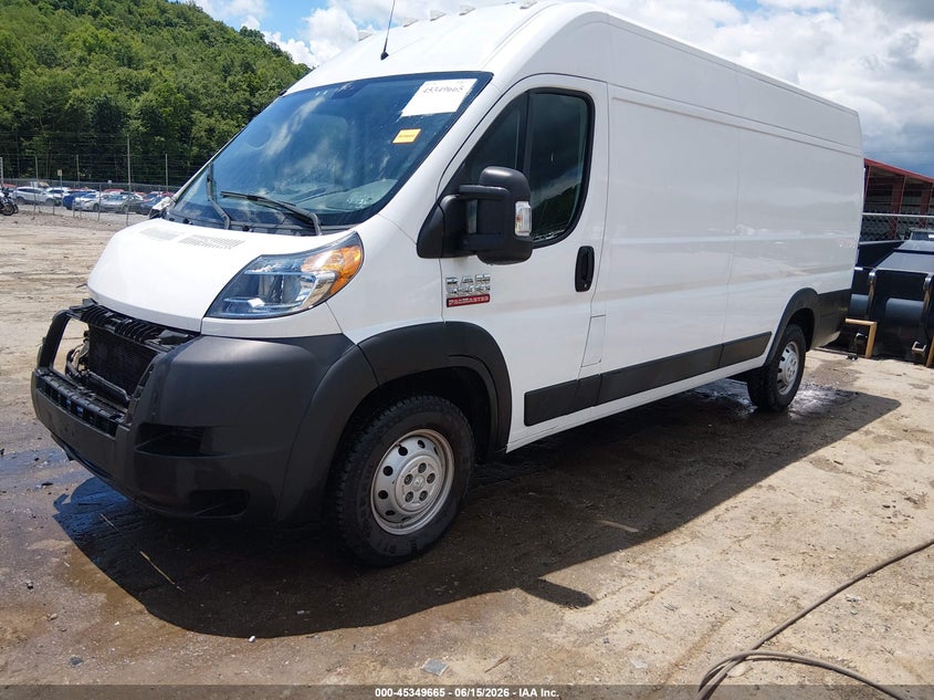 Vin: 3c6urvjg7ke565296, lot: 45847612, ram promaster 3500 cargo van high roof 159 wb ext 20192