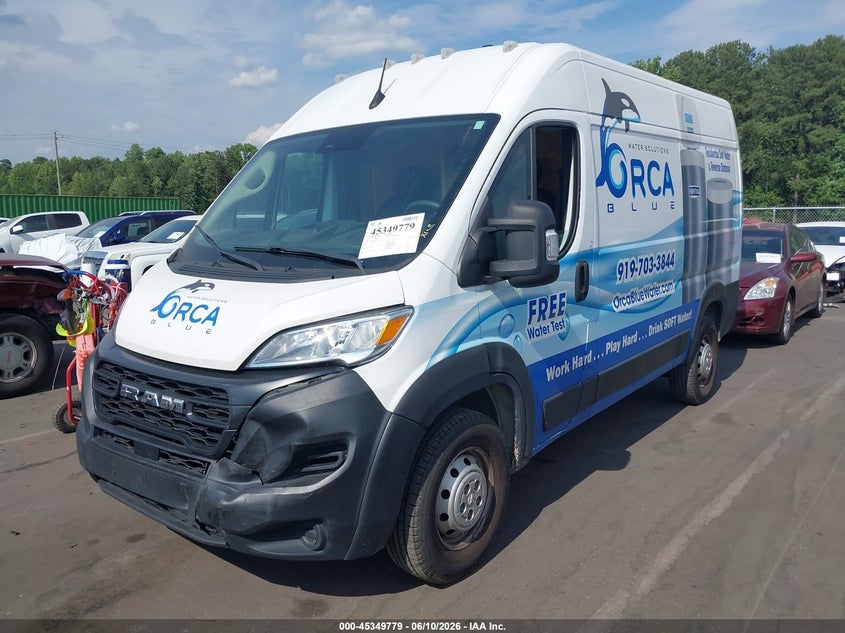 Vin: 3c6lrvcg1pe519589, lot: 45847726, ram promaster 2500 high roof 136 wb 20232