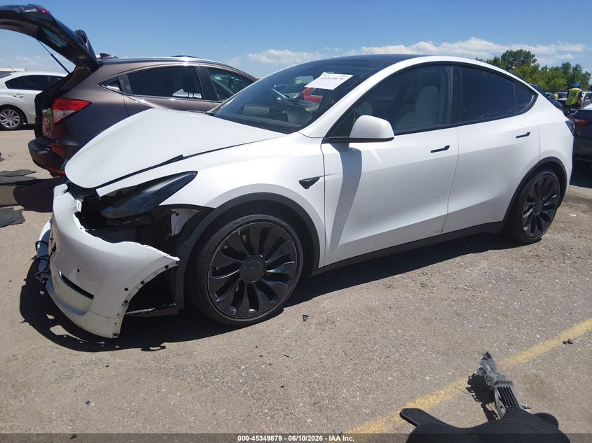 Vin: 7saygdef4nf405969, lot: 45847826, tesla model y performance dual motor all-wheel drive 20222