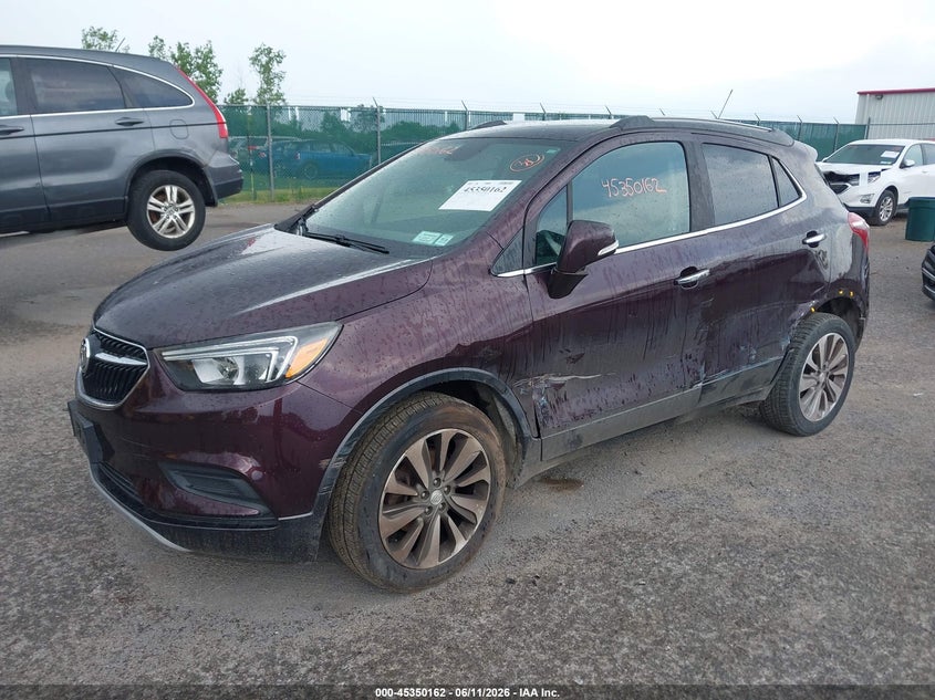 Vin: kl4cjesb9hb250661, lot: 45848109, buick encore preferred 20172