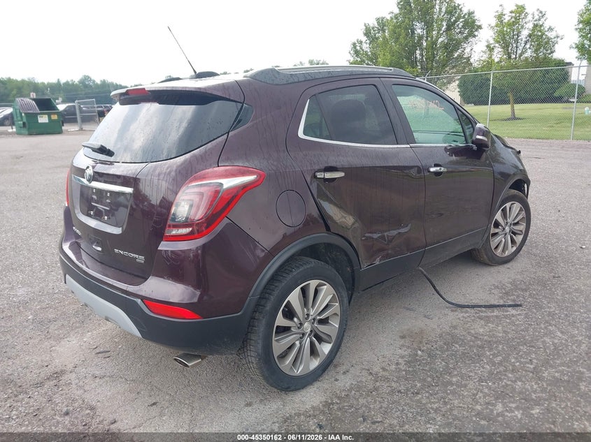 Vin: kl4cjesb9hb250661, lot: 45848109, buick encore preferred 20174