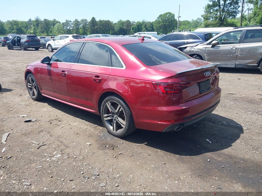 Vin: wauenaf41ja021469, lot: 45849129, audi a4 2.0t premium/2.0t tech premium 20183