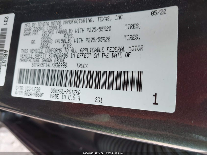 2020 TOYOTA TUNDRA PLATINUM — Photo 9
