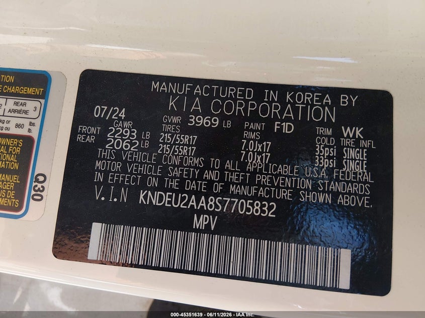 2025 Kia Seltos S VIN: KNDEU2AA8S7705832 Lot: 45351639