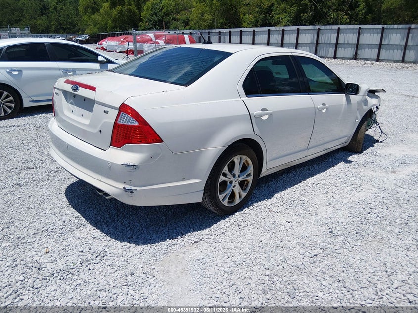 Vin: 3fahp0ha7cr281123, lot: 45849879, ford fusion se 20124