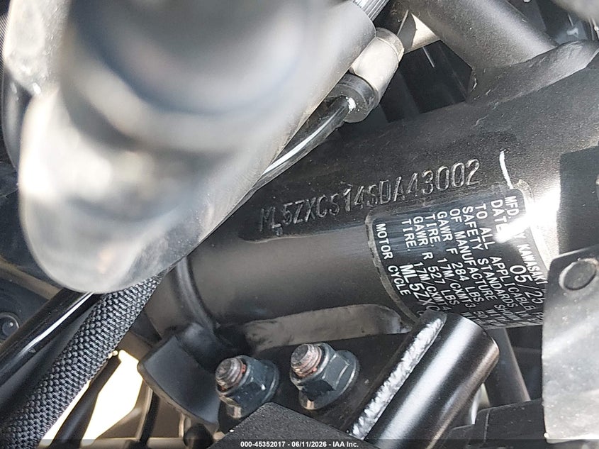 2025 Kawasaki Zx400 S VIN: ML5ZXCS14SDA43002 Lot: 45352017