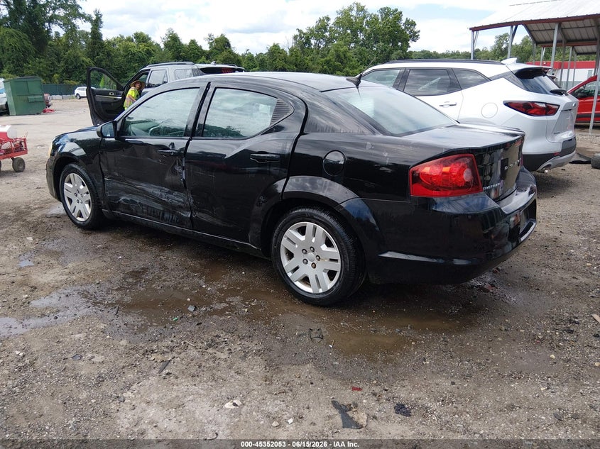 Vin: 1c3cdzabxcn122740, lot: 45850001, dodge avenger se 20123