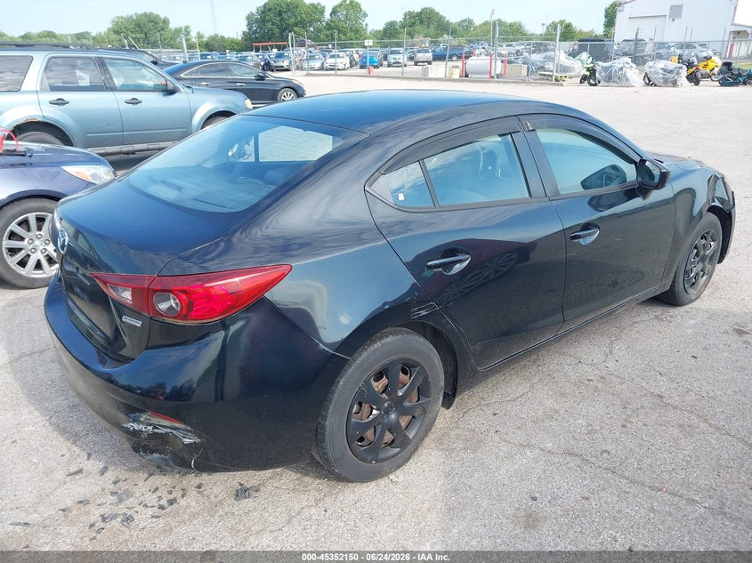 Vin: jm1bm1t75e1186373, lot: 45850097, mazda mazda3 i sv 20144