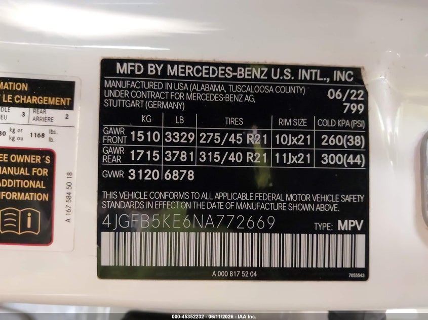 2022 Mercedes-Benz Gle 450 4Matic VIN: 4JGFB5KE6NA772669 Lot: 45352232