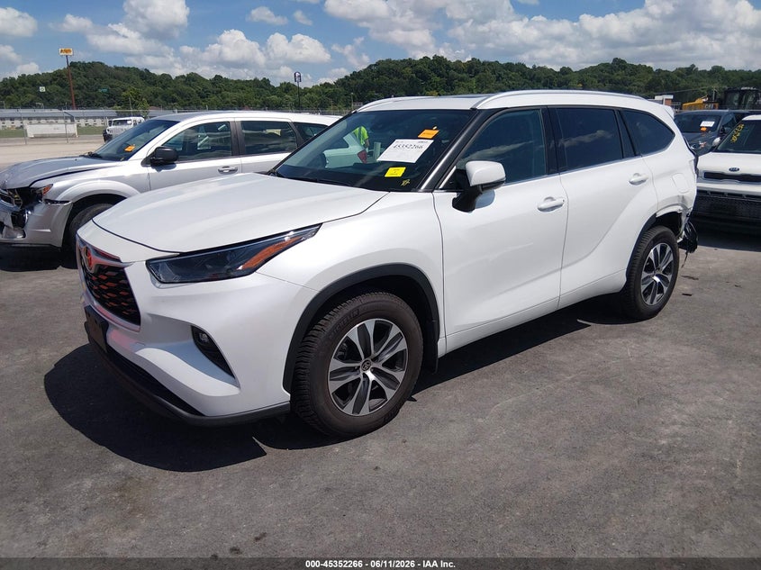 Vin: 5tdhzrbh0ns567734, lot: 45850213, toyota highlander xle 20222