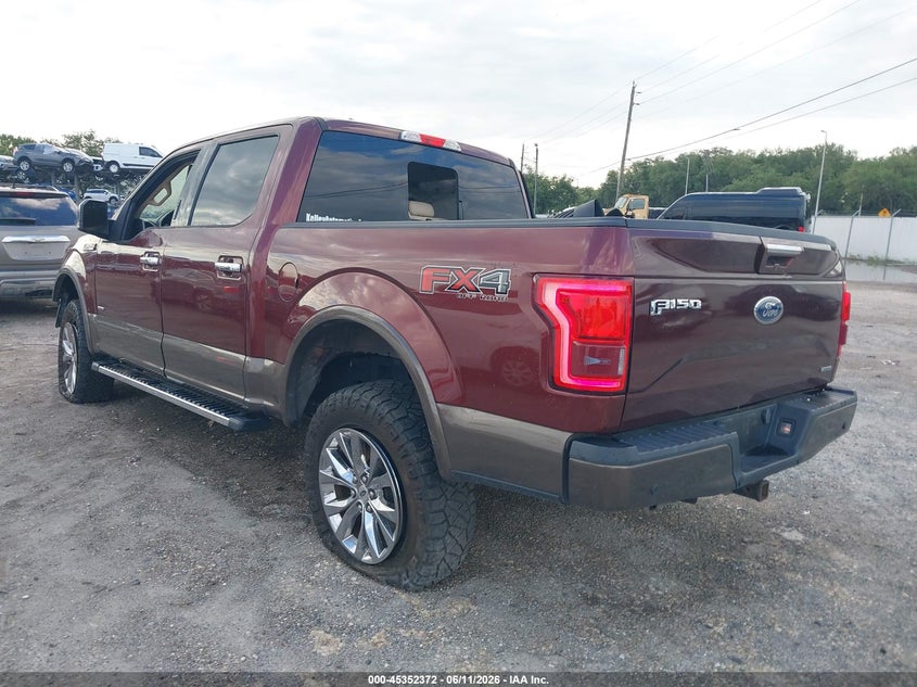 Vin: 1ftew1eg0hfb18249, lot: 45850317, ford f-150 lariat 20173