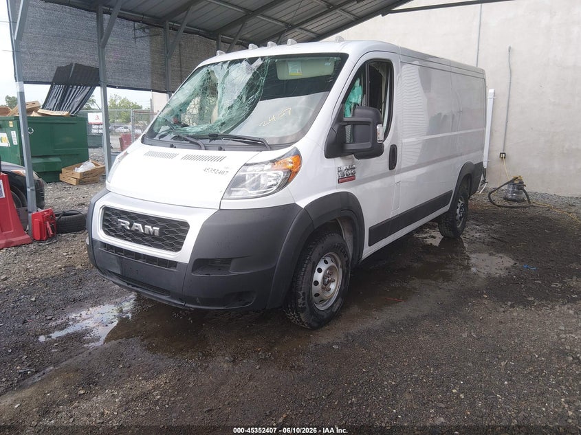 Vin: 3c6trvag8ke532125, lot: 45850354, ram promaster 1500 low roof 136 wb 20192