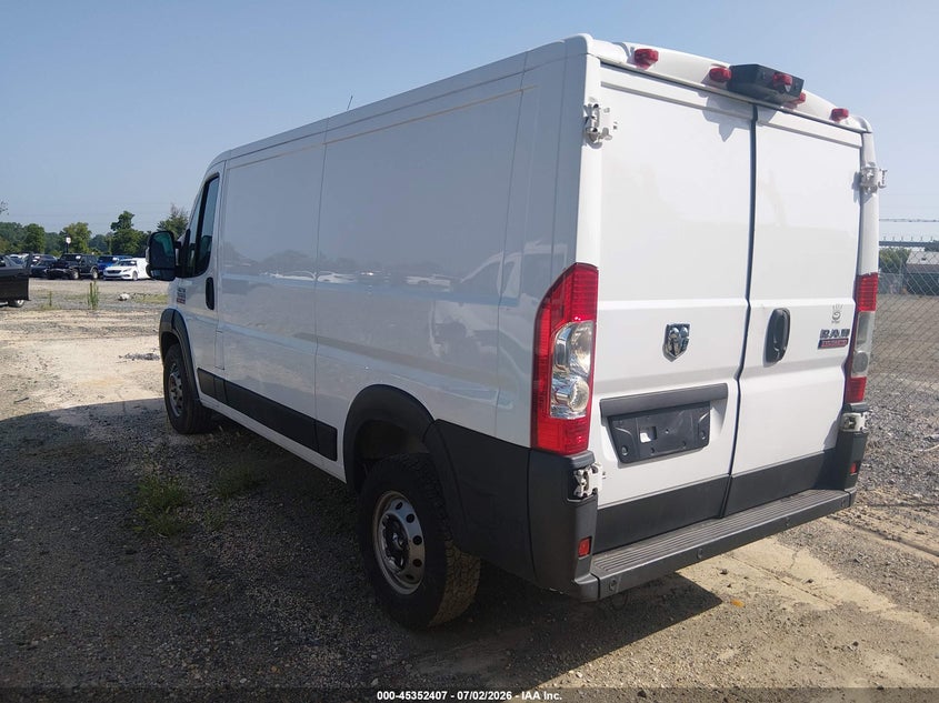 Vin: 3c6trvag8ke532125, lot: 45850354, ram promaster 1500 low roof 136 wb 20193