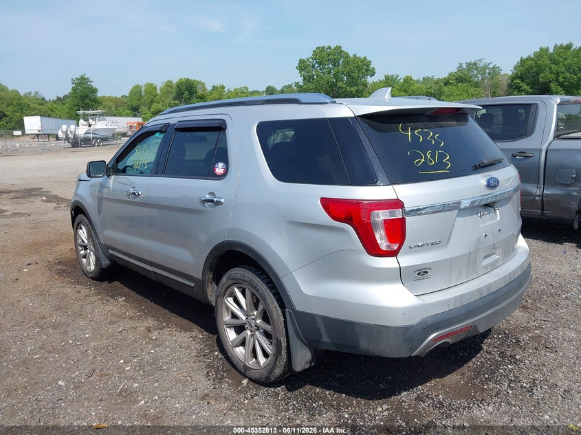 Vin: 1fm5k8fh0ggc46460, lot: 45850760, ford explorer limited 20163