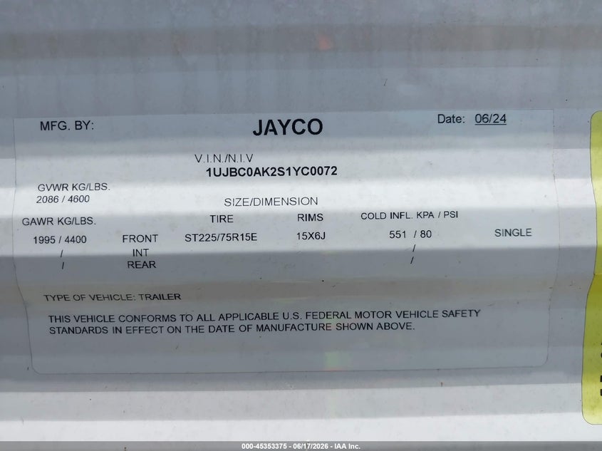 2025 OTHER JAYCO JAY FLIGHT TRAILER N/A