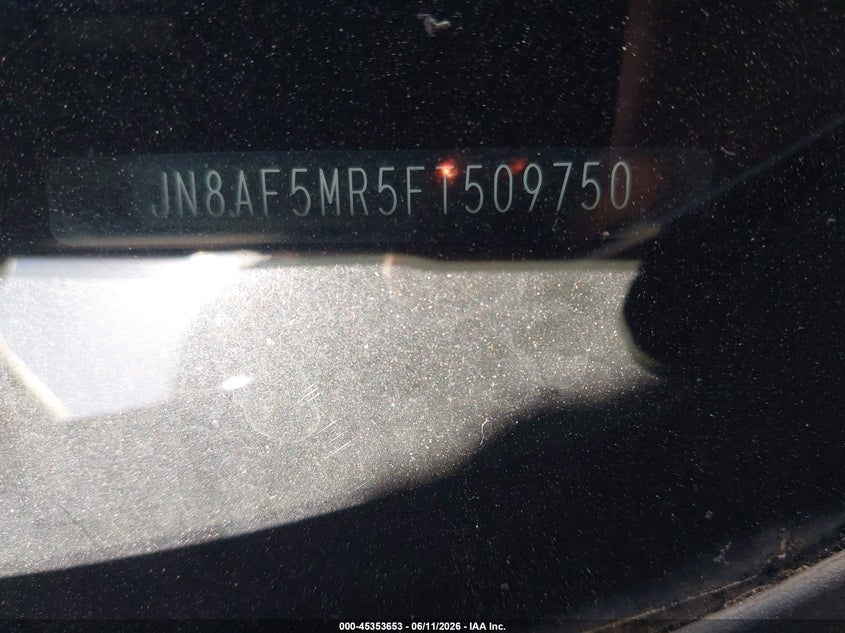 2015 Nissan Juke Sv VIN: JN8AF5MR5FT509750 Lot: 45353653