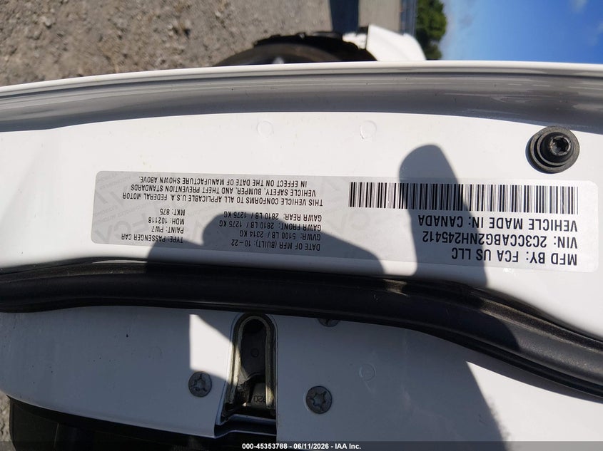 VIN: 2C3CCABG2NH245412 2022 CHRYSLER 300 S