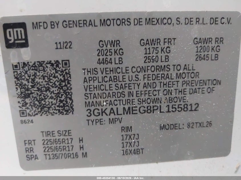 2023 GMC Terrain Fwd Sle VIN: 3GKALMEG8PL155812 Lot: 45354138