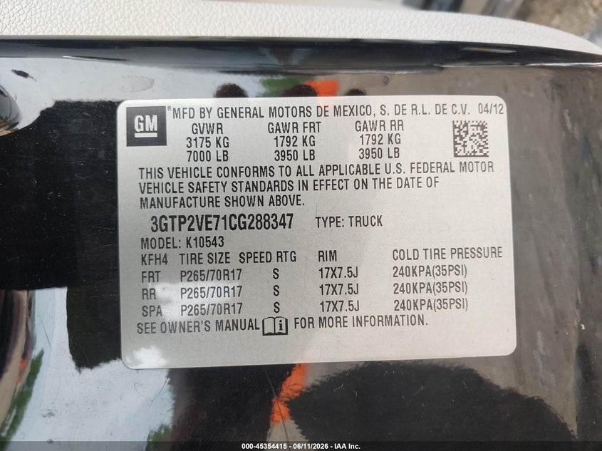 2012 GMC SIERRA PICKUP 5.3L V-8 VVT, 315HP
