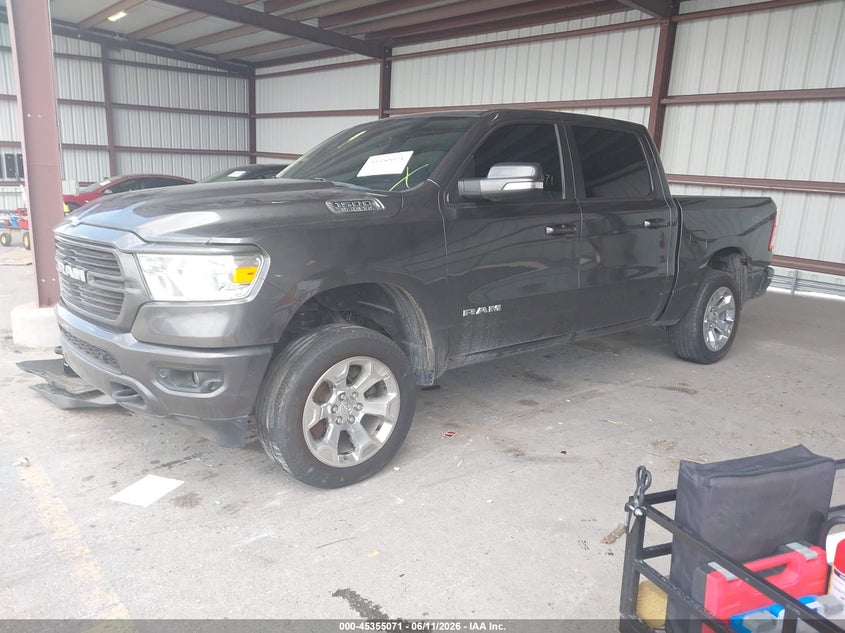 Vin: 1c6srfft1ln159885, lot: 45853018, ram 1500 big horn  4x4 5'7 box 20202