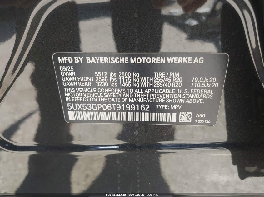 2026 BMW X3 SPORT UTILITY VEHICLE 2.0L I-4 DI, DOHC, VVT, TURBO, 255HP