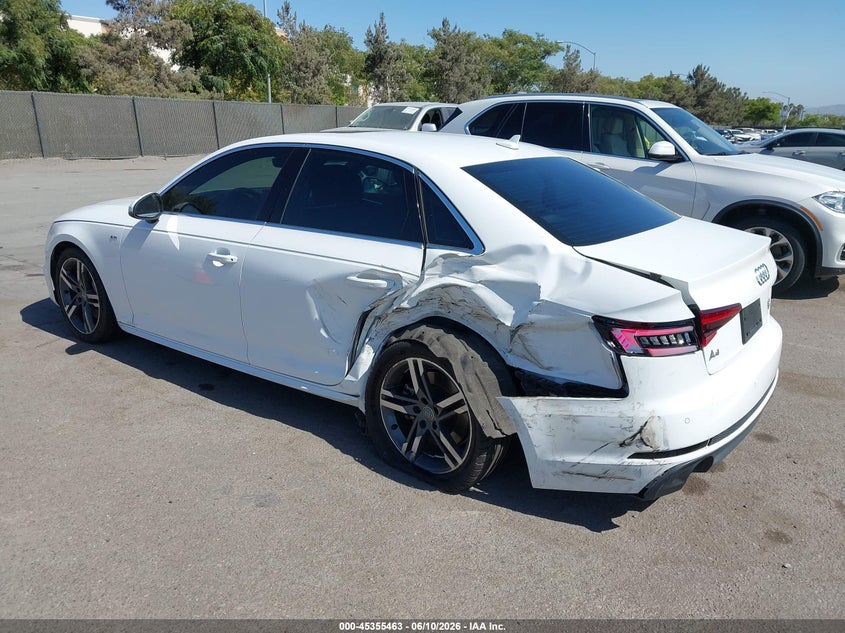 Vin: wauenaf46jn001890, lot: 45853410, audi a4 2.0t premium/2.0t tech premium 20183