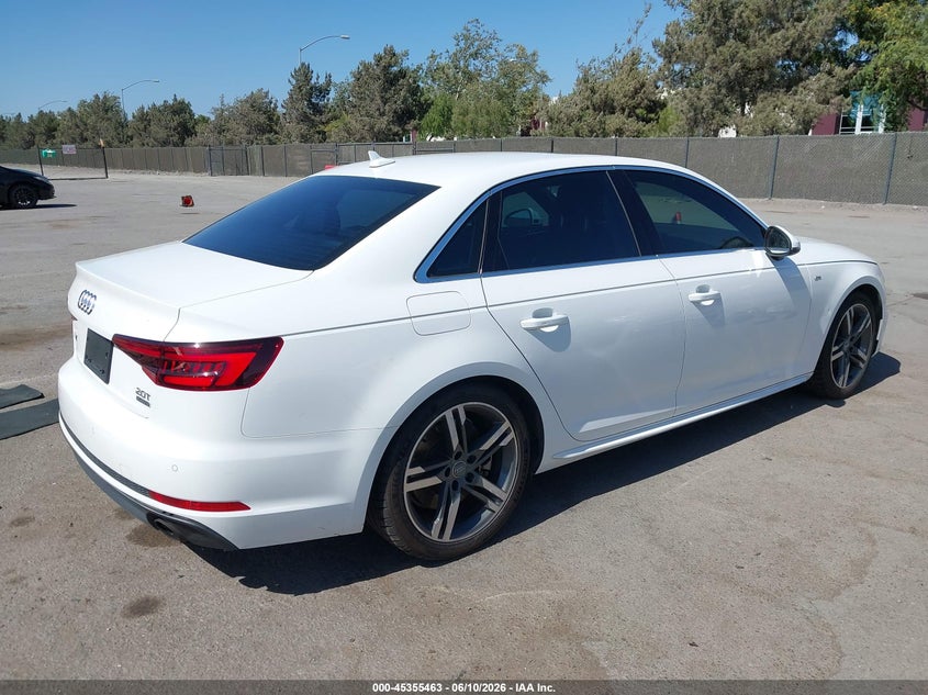 Vin: wauenaf46jn001890, lot: 45853410, audi a4 2.0t premium/2.0t tech premium 20184
