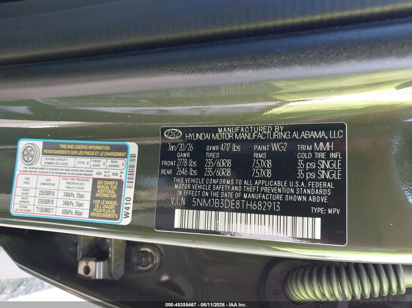 2026 HYUNDAI TUCSON SPORT UTILITY VEHICLE 2.5L I-4 DI, DOHC, VVT, 187HP