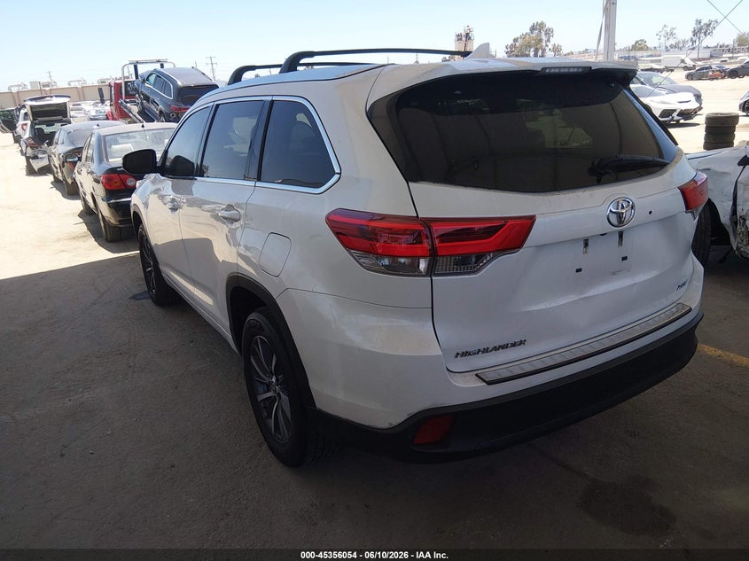 Vin: 5tdkzrfh8hs522237, lot: 45854001, toyota highlander xle 20173
